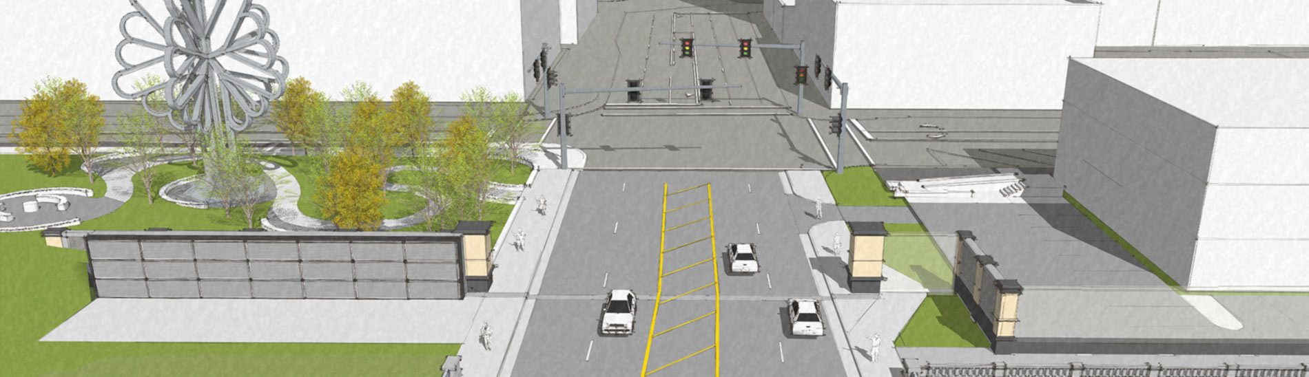 Design rendering of completed 1st Avenue East Floodgate